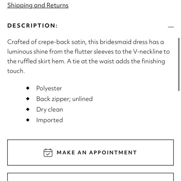 NWOT Flutter Sleeve Crepe Satin Ruffle Bridesmaid Gown Desert Coral David’s - Picture 6 of 7